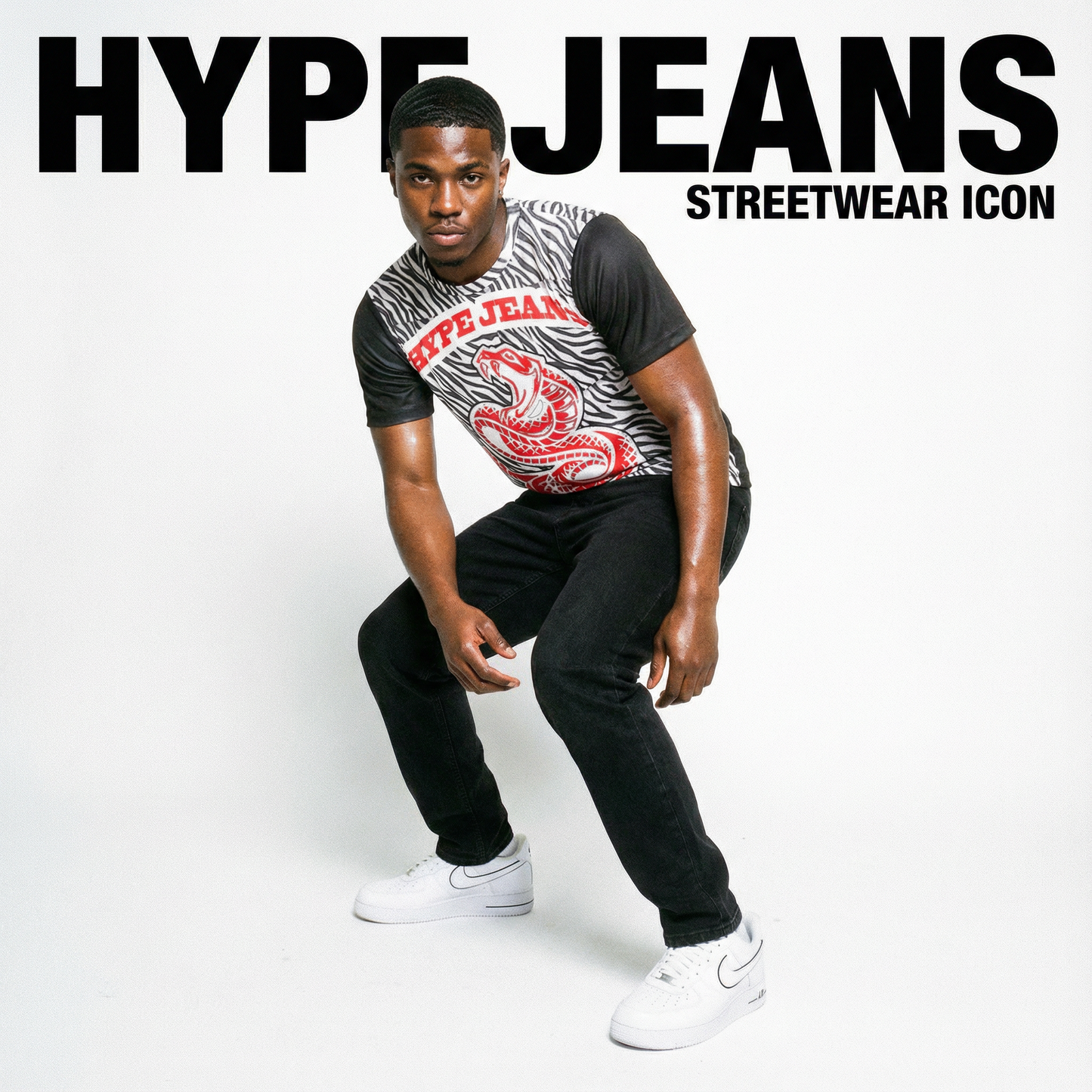 Hype Jeans Company Tiger print kids (black/white)