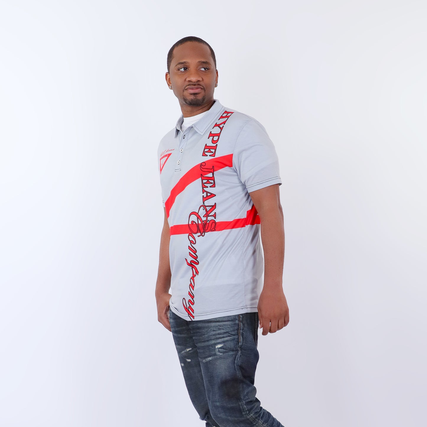 HJC Polo Classic Gray Men's  Slim Fit Short Sleeve Polo
