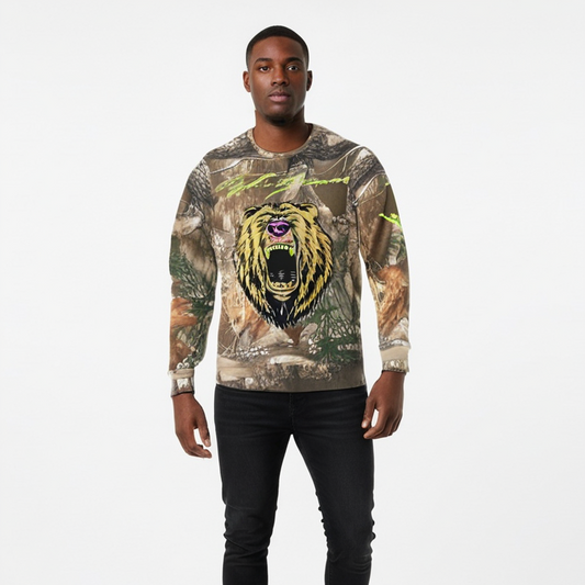Hype Jeans Company H. Camo Men's Classic French Terry Crewneck Pullover