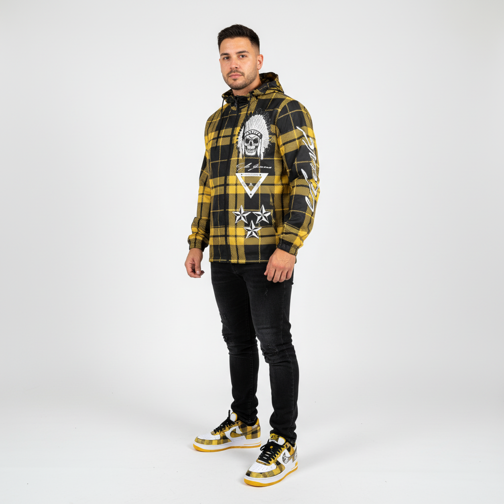 Hype Jeans Company Yellow Plaid Men's Windbreaker