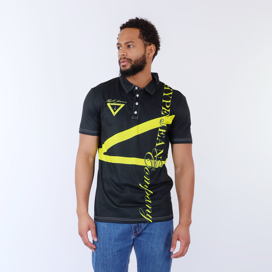 HJC Polo Classic black Men's Slim Fit Short Sleeve Polo