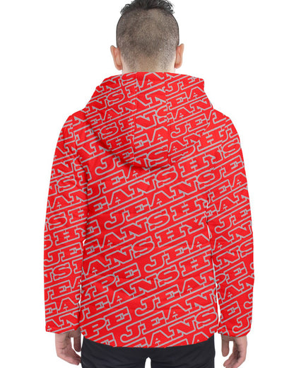 Hype Jeans Company Men's Hooded Puffer Jacket Monogram Red