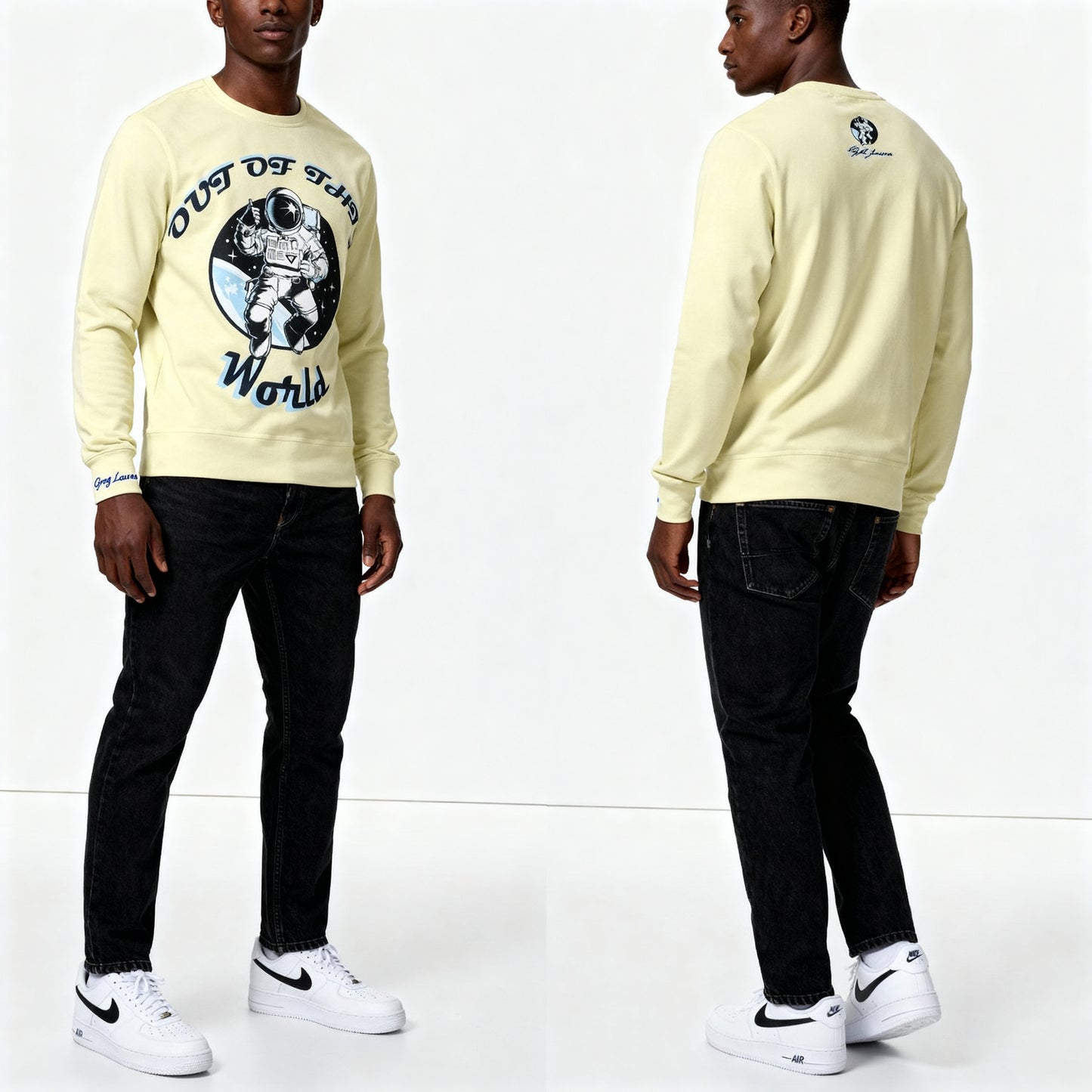 NEW- Hype Jeans Company  Out of this world French Terry Crewneck Pullover - Creme