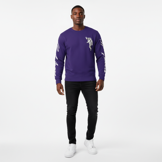 Hype Jeans Space Man NAVY Men's Classic French Terry Crewneck Pullover