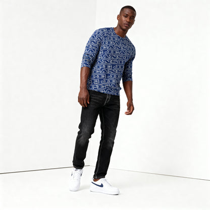 NEW - Hype Jeans MonoGram Men's Classic French Terry Crewneck Pullover - Navy Blue - Hype Jeans Company - Hype Jeans 