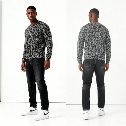 Hype Varisty Black Men's Classic French Terry Crewneck Pullover - Black - Hype Jeans Company - Hype Jeans 