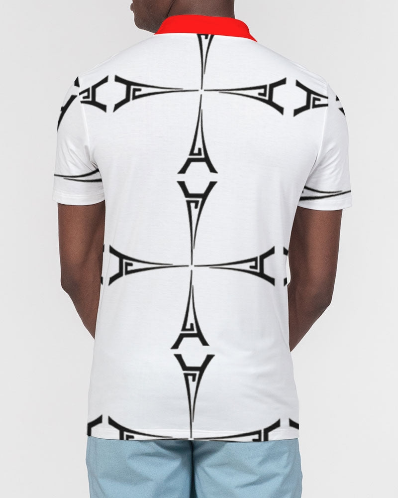 Hype Jeans Eiffel Tower Men's All-Over Print Slim Fit Short Sleeve Polo