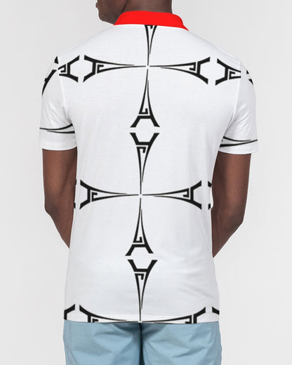 Hype Jeans Eiffel Tower Men's All-Over Print Slim Fit Short Sleeve Polo
