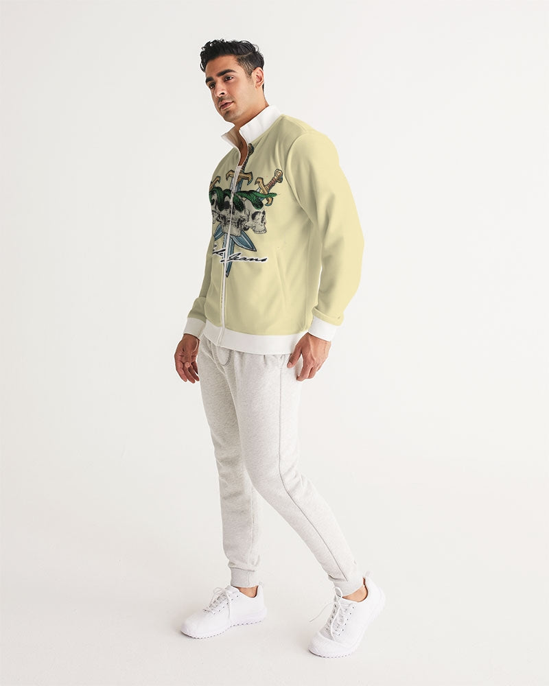 Cream Men's All-Over Print Track Jacket