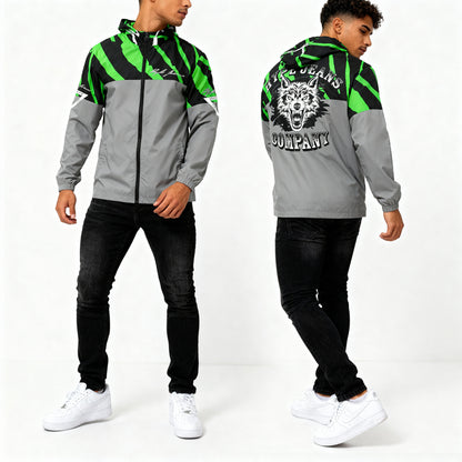 Hype Jeans Company NEON GREEN /BLACK / Slashs Men's Windbreaker - Hype Jeans Company - Hype Jeans 