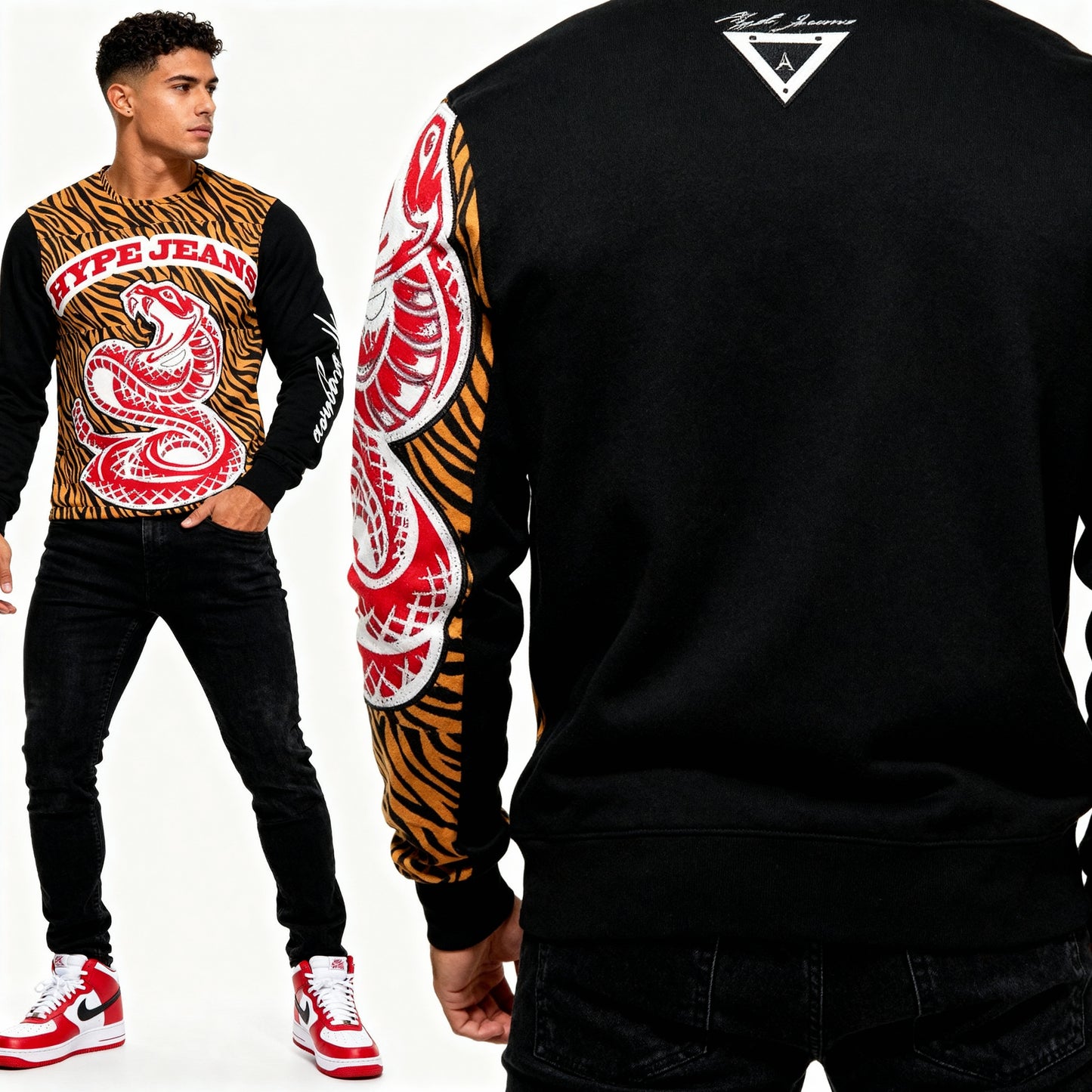 Hype Jeans Company Men's Classic French Terry Crewneck Pullover