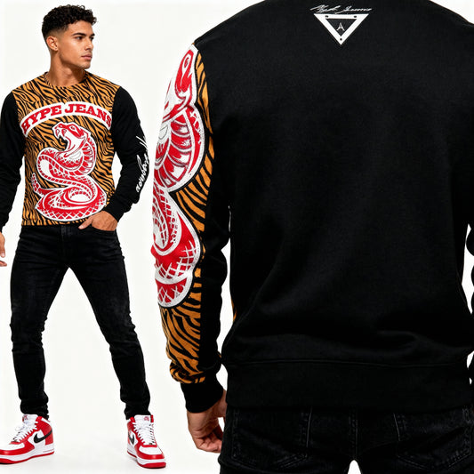 Hype Jeans Company Men's Classic French Terry Crewneck Pullover