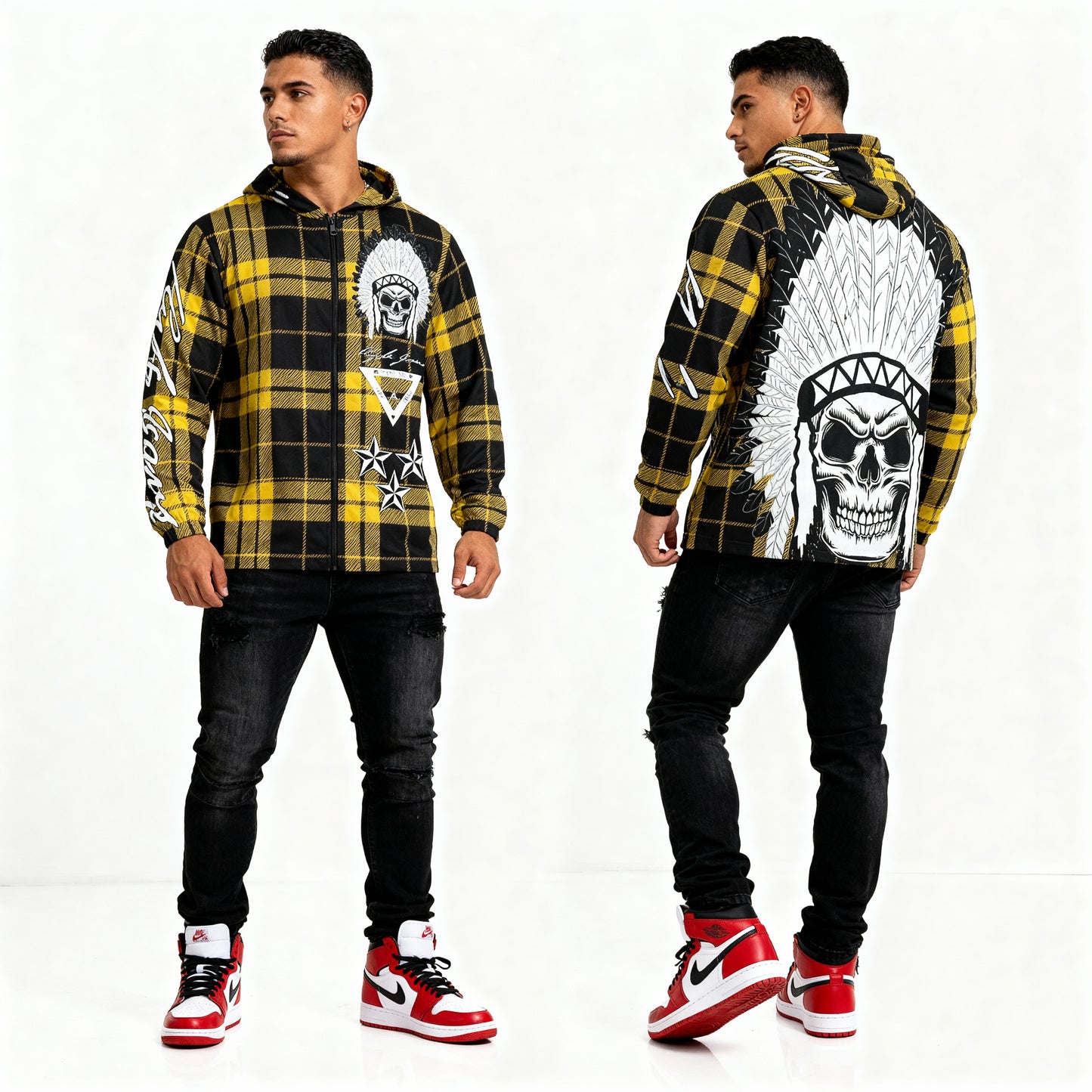 Hype Jeans Company Yellow Plaid Men's Windbreaker