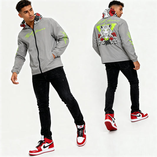 Hype Jeans Company Rose Flowers Gray Men's Windbreaker 2 - Hype Jeans Company - Hype Jeans 