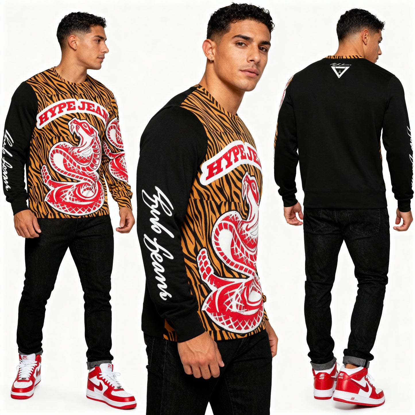 Hype Jeans Company Men's Classic French Terry Crewneck Pullover