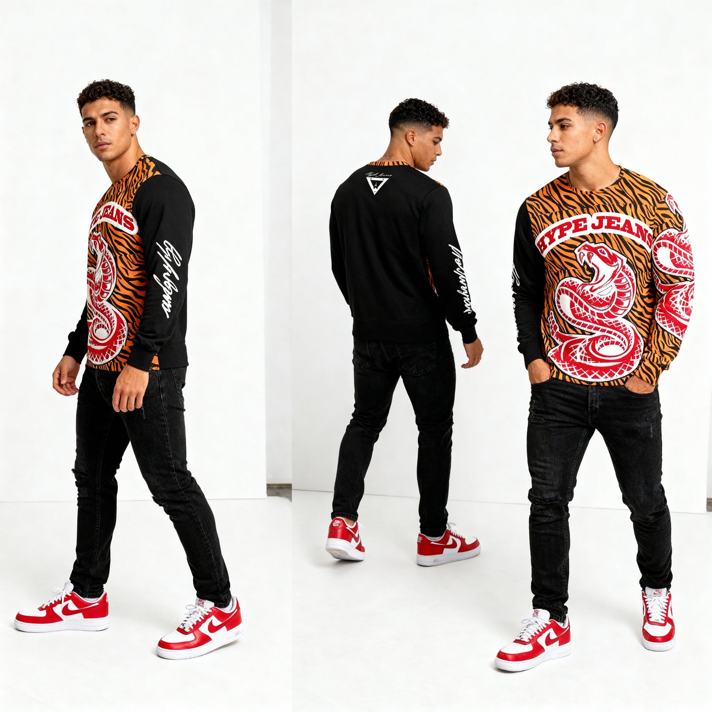 Hype Jeans Company Men's Classic French Terry Crewneck Pullover