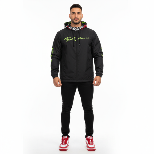 Hype Jeans Company Rose Flowers Men's Black Windbreaker 2