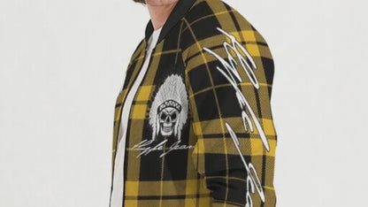 Hype Jeans Company Yellow Plaid Men's Bomber Jacket