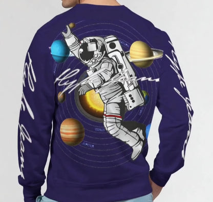 Hype Jeans Space Man NAVY Men's Classic French Terry Crewneck Pullover