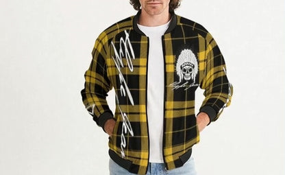 Hype Jeans Company Yellow Plaid Men's Bomber Jacket