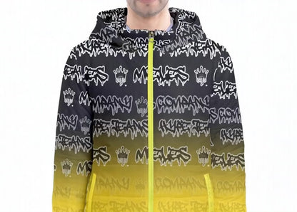 Hype Jeans Company yellow fade Men's Hooded Puffer Jacket