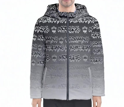 Hype Jeans Company Gray Gradient Men's Hooded Puffer Jacket