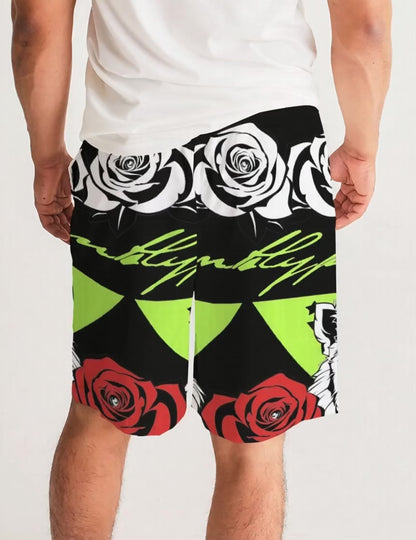 Hype Jeans Company Rose Flowers Men's  Black Jogger Shorts
