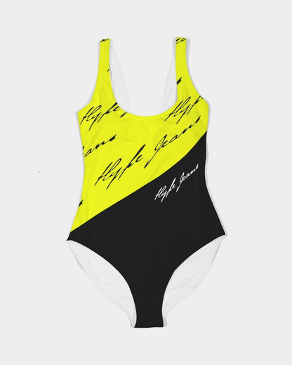 Hype Jeans Company Women's One-Piece Swimsuit (Imposs yellow /Black)