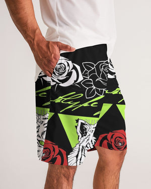 Hype Jeans Company Rose Flowers Men's  Black Jogger Shorts