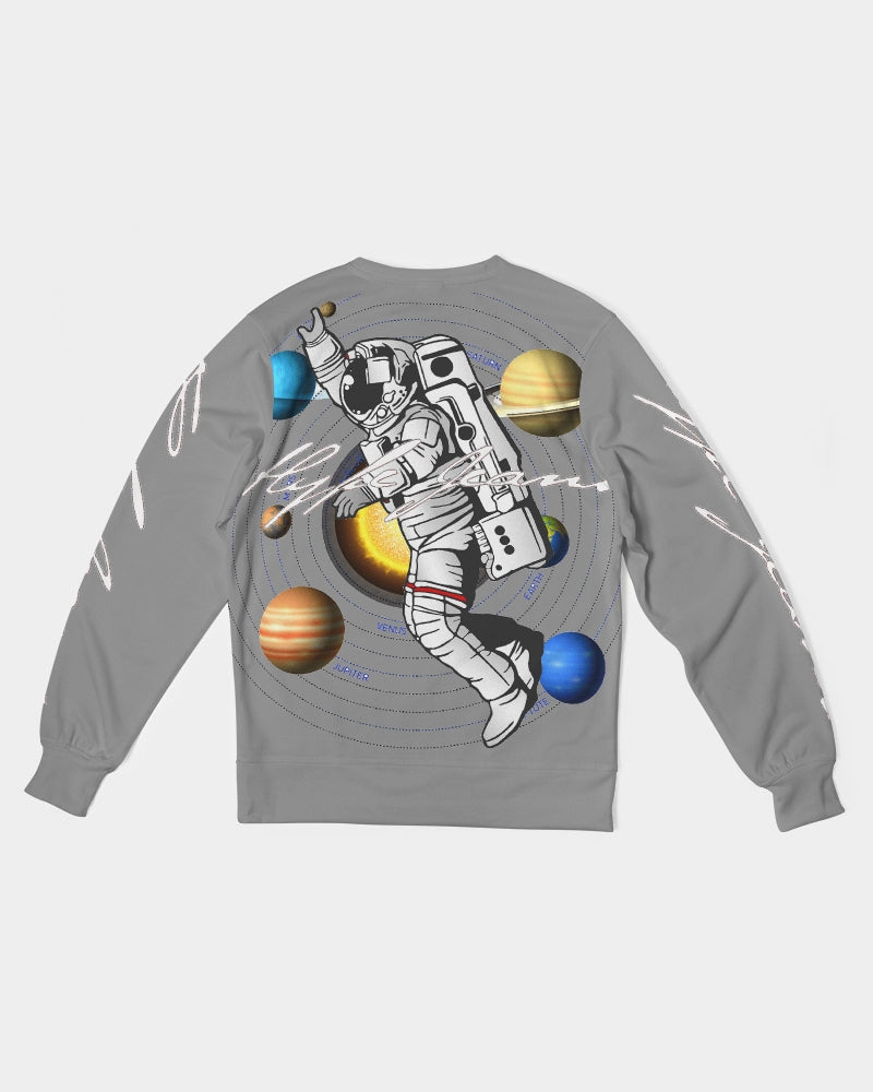 Hype Jeans space man GRAY Men's Classic French Terry Crewneck Pullover