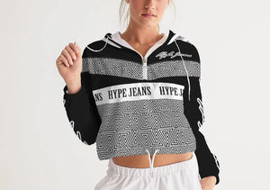 Hype Jeans Women's Cropped Windbreaker (Black) - Hype Jeans Company - Hype Jeans