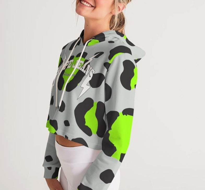 Hype Jeans Company Leopard Gray Women's Cropped Hoodie