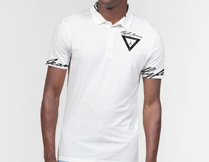 Hype Jeans Company Men's Slim Fit Short Sleeve white Polo