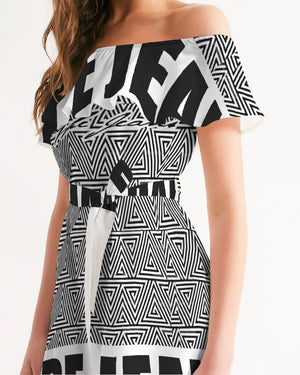 Hype Jeans Beauty Mosaic Women's Off-Shoulder Dress - Hype Jeans Company - Hype Jeans