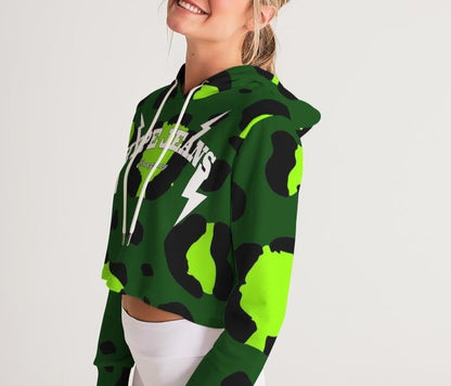 Hype Jeans Company leopard Green Women's Cropped Hoodie