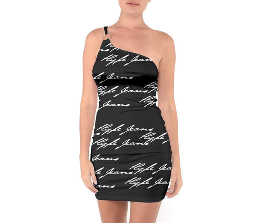 Hype Jeans Company One Shoulder Ring Trim Bodycon Dress