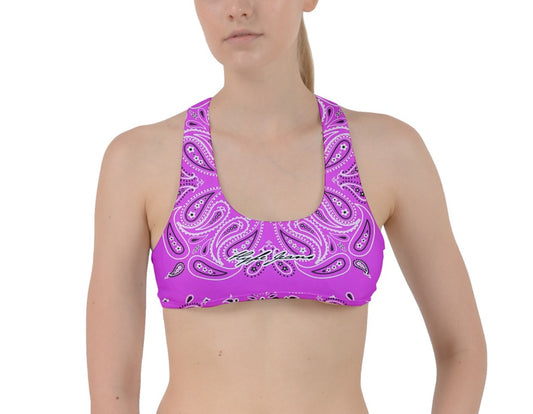 Hype Jeans Pink bandana Criss Cross Racerback Sports Bra