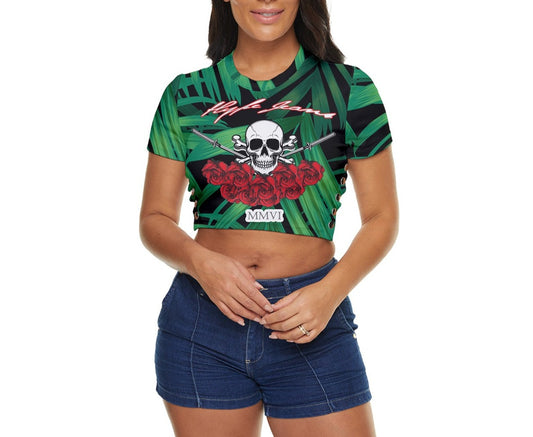 Hype Jeans Company palm  Side Button Cropped Tee