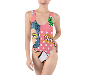 Hype Jeans Company High Leg Strappy Swimsuit - Comic