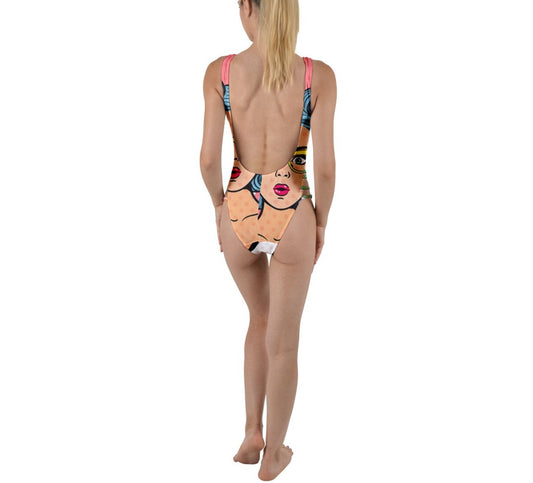 Hype Jeans Company High Leg Strappy Swimsuit - Comic - Hype Jeans Company - Hype Jeans 