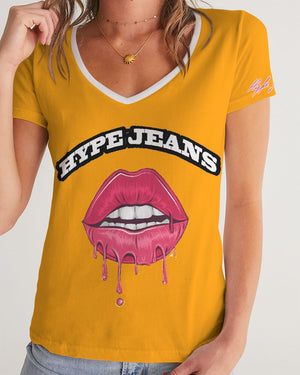 Hype Jeans Company Women's V-Neck Tee Orange