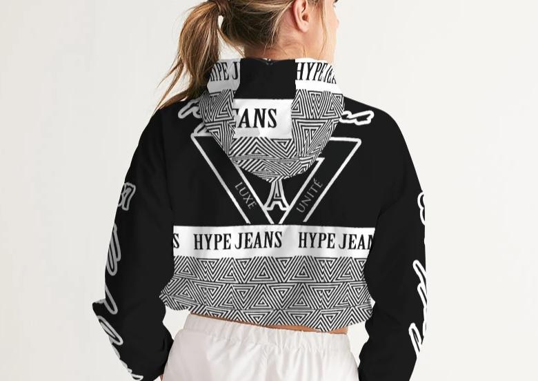 Hype Jeans Women's Cropped Windbreaker (Black) - Hype Jeans Company - Hype Jeans