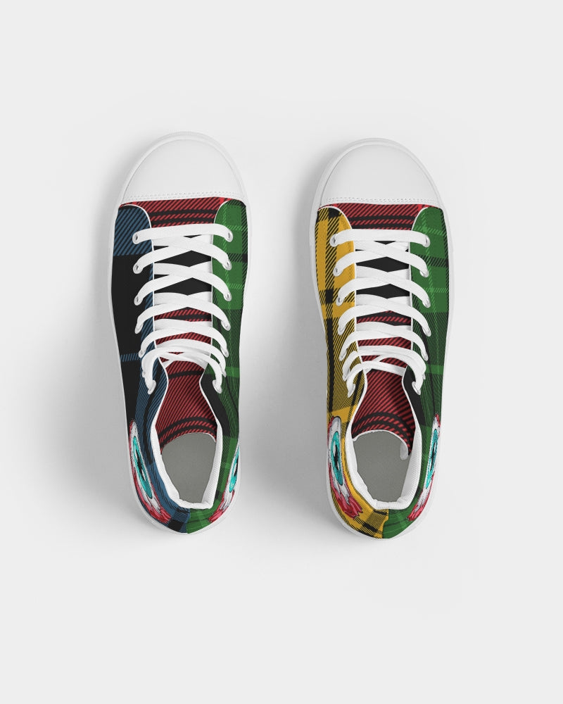 Hype Jeans Company 5 way plaid Men's Hightop Canvas Shoe