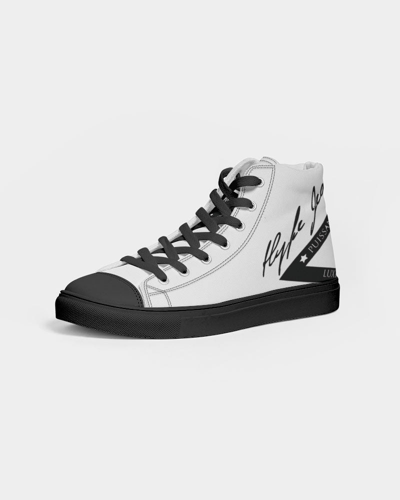 Hype Jeans Company 'The world is yours" Men's Hightop Canvas Shoe - Black