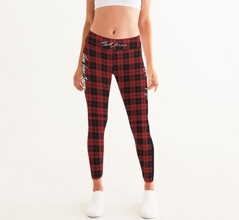 Hype Jeans Company Red Plaid  Women's Yoga Pants
