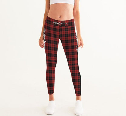 Hype Jeans Company Red Plaid  Women's Yoga Pants