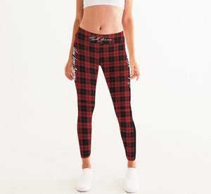 Hype Jeans Company Red Plaid  Women's Yoga Pants