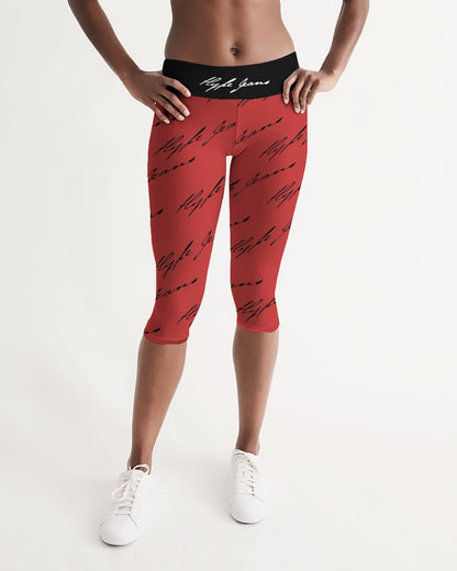 Hype Jeans  Women's Mid-Rise Capri (Burgundy) - Hype Jeans Company - Hype Jeans