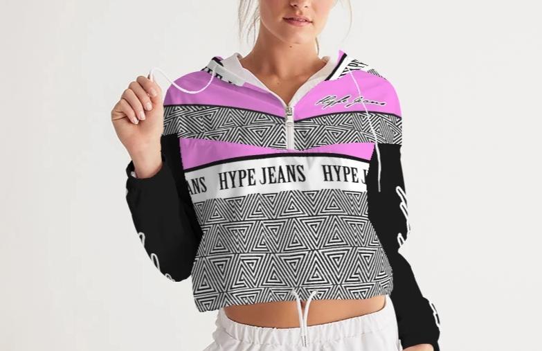 Hype Jeans Women's Cropped Windbreaker (Pink) - Hype Jeans Company - Hype Jeans
