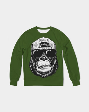 Hype Jeans Gorilla OLIVE GREEN Men's Classic French Terry Crewneck Pullover